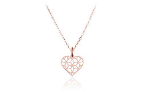 naszyjnik z ażurowym sercem