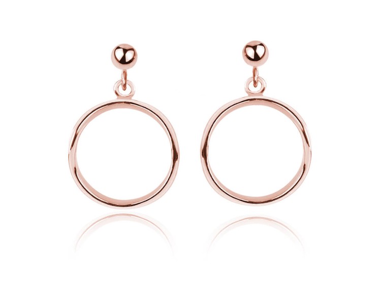 kolczyki koła różowe złoto