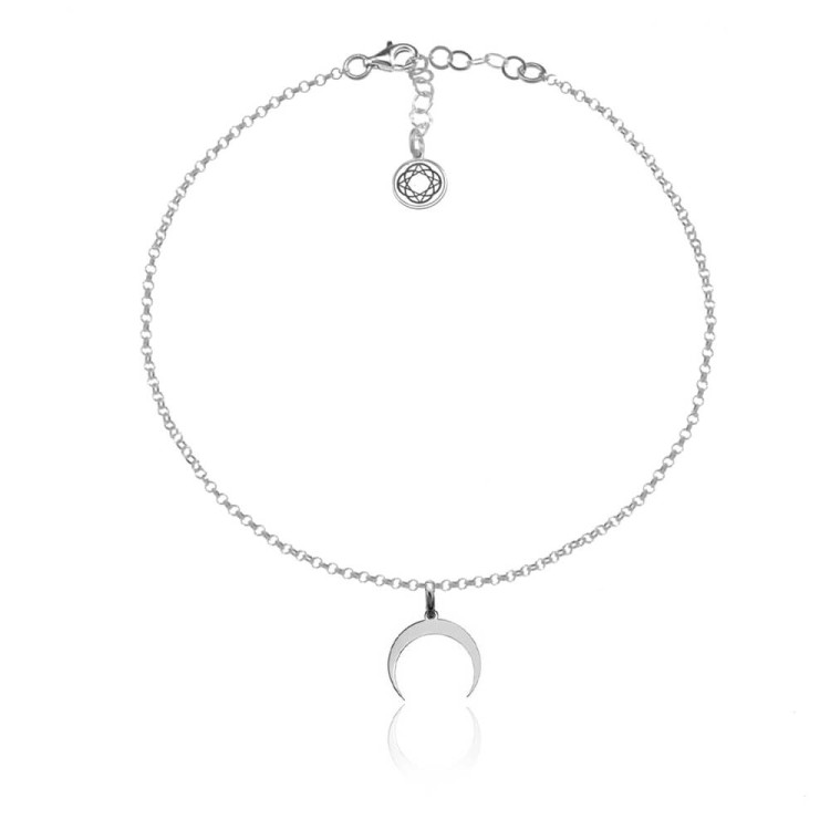 bransoletka na nogę z księżycem lunulą