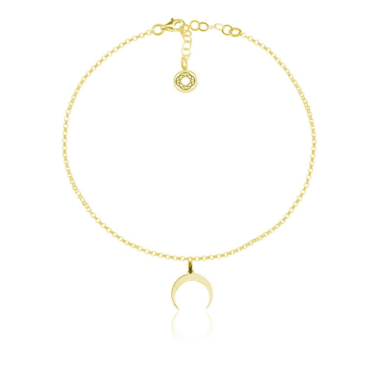 złota bransoletka na nogę księżyc lunula