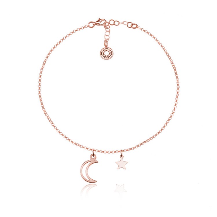 bransoletka na nogę księżyc i gwiazdka