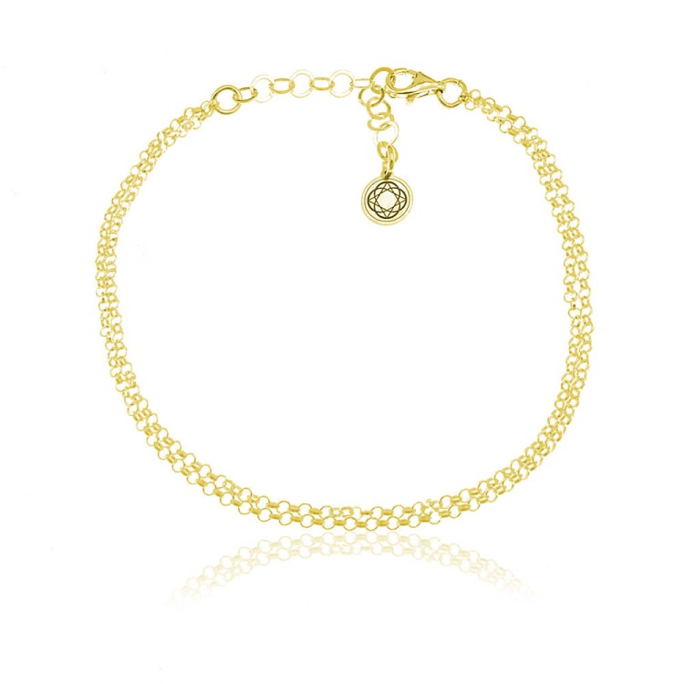 złota bransoletka na kostkę podwójna