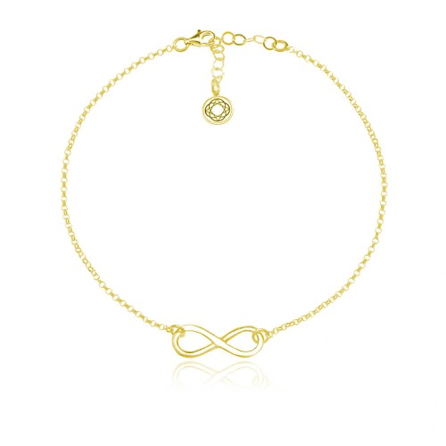 złota bransoletka na kostkę nieskończoność