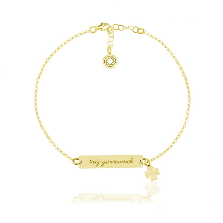 złota bransoletka z koniczynką