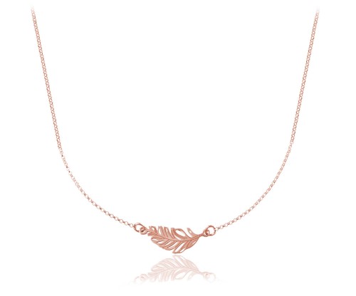 naszyjnik z piórkiem rose gold