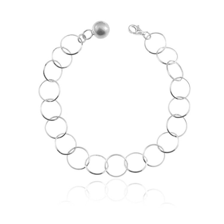 srebrna bransoletka z kółek Ophelia