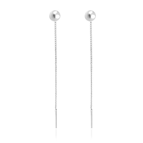 Długie kolczyki z kulką do przewlekania przez ucho