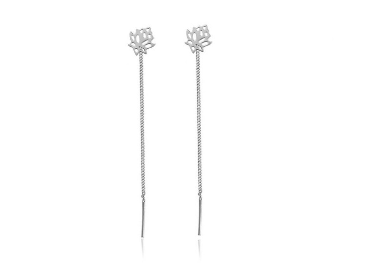 kolczyki długie wiszące lotos