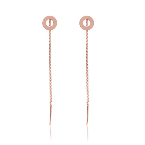 kolczyki koła długie wiszące różowe złoto