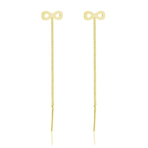 kolczyki nieskończoność długie złote