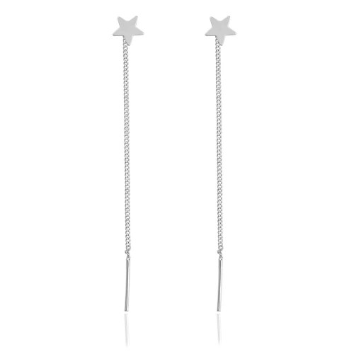 długie wiszące kolczyki z gwiazdką