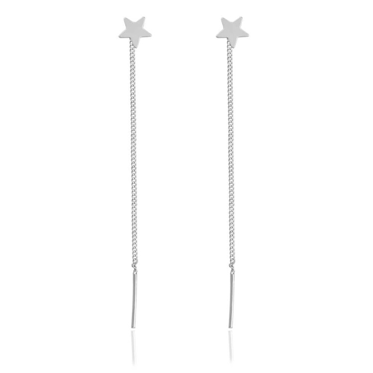 długie wiszące kolczyki z gwiazdką