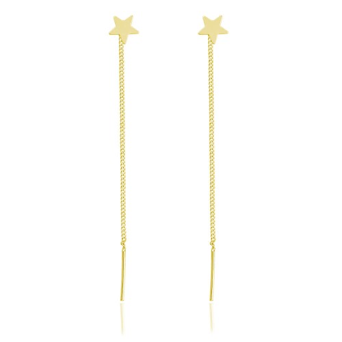 długie kolczyki gwiazdki złote