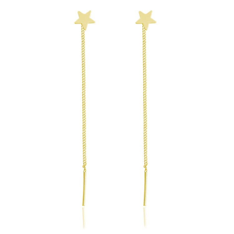 długie kolczyki gwiazdki złote