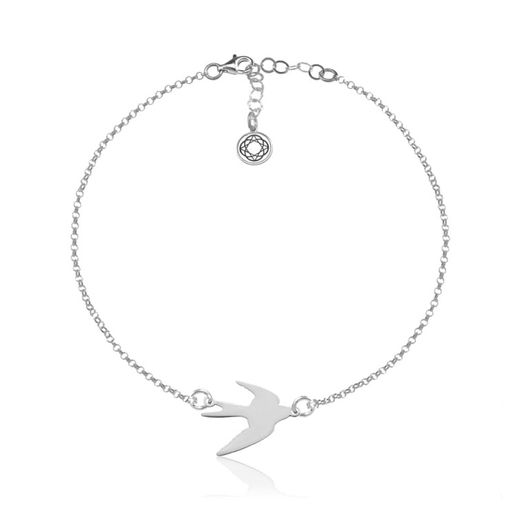 damska bransoletka z jaskółką
