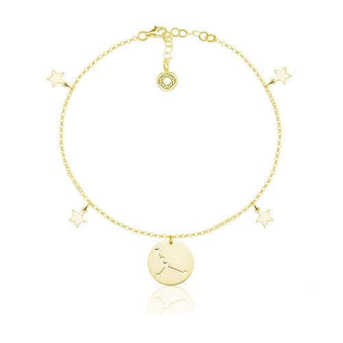 bransolteka srebrna pozłacana znaki zodiaku