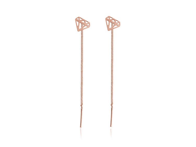 kolczyki diamenty przekładane