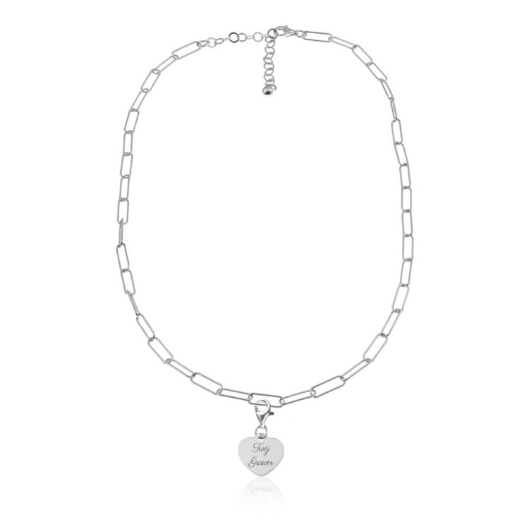 łańcuszek duże oczka z sercem