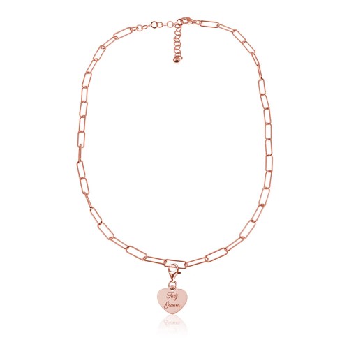 łańcuszek duże oczka serce