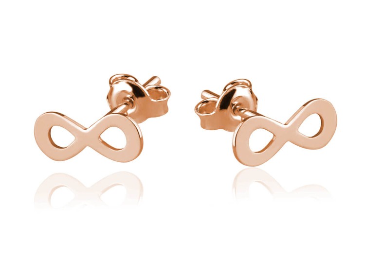 kolczyki infinity rose gold