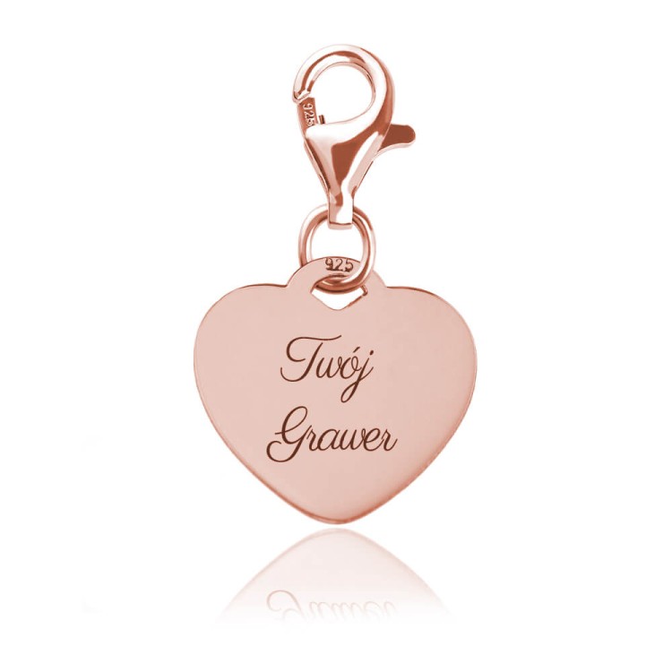 zawieszka do bransoletek serce rose gold