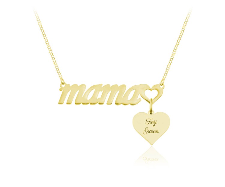 naszyjnik mama serce grawer