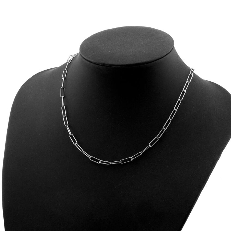 naszyjnik z łańcuszka o prostokatnych ogniwkach