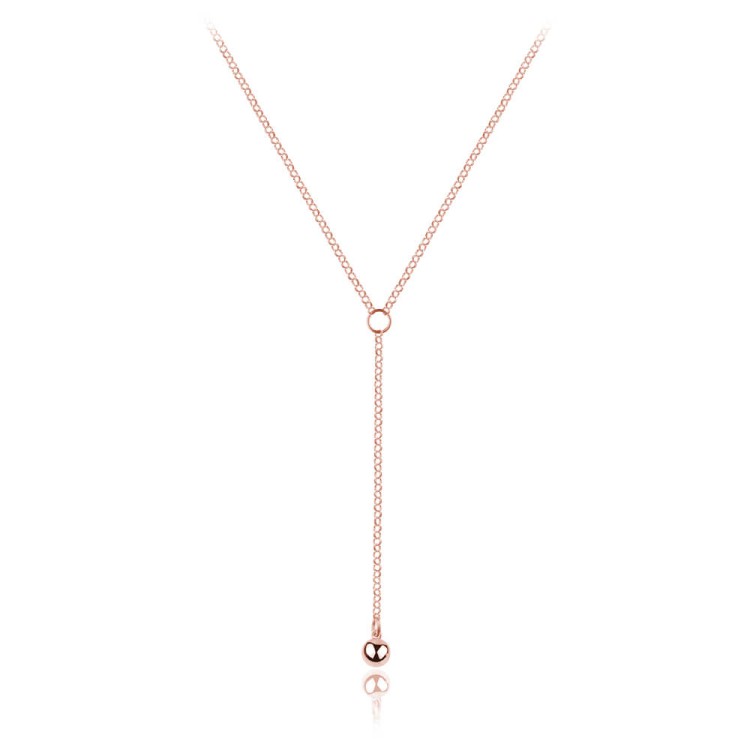 naszyjnik kulka krawatka różowe złoto