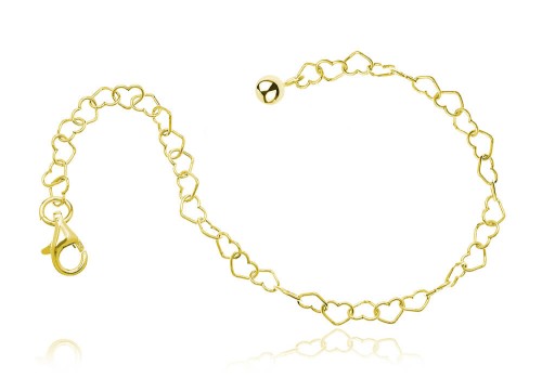 złota bransolteka łańcuszek splot serca