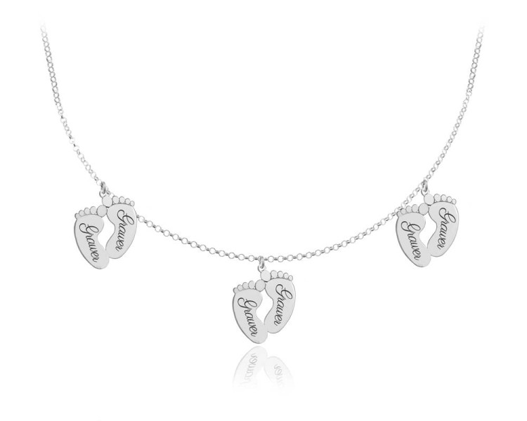 naszyjnik ze stópkami stopkami
