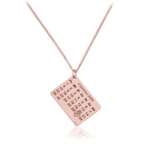 naszyjnik kalendarz różowe złoto