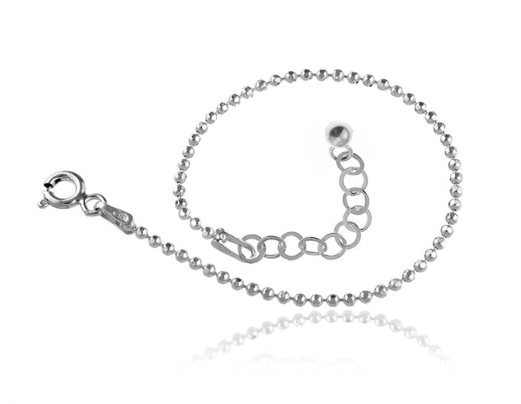 bransoletka łancuszek kulki rodowana