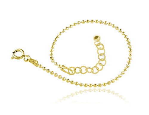 bransoletka łańcuszek kulki złocona