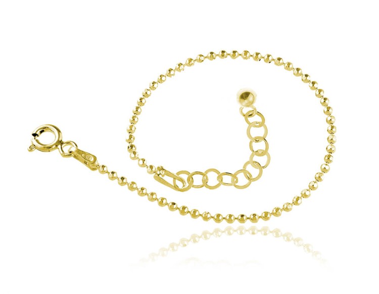 bransoletka łańcuszek kulki złocona