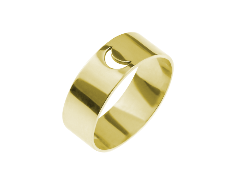 złota obrączka z księżycem