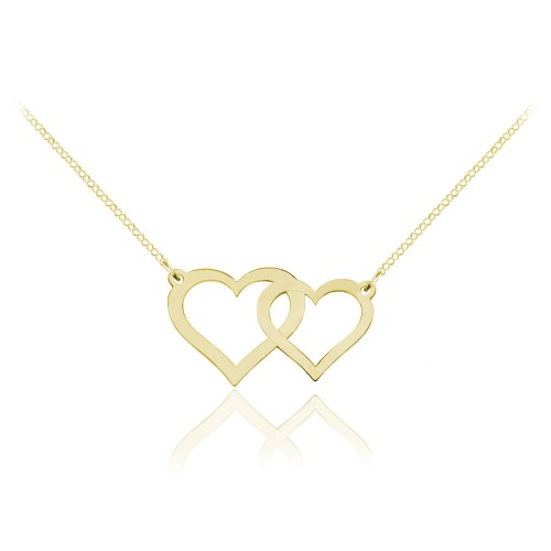 naszyjnik dwa serca złoty