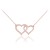 naszyjnik dwa serca rose gold
