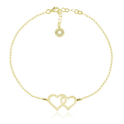 bransoletka dwa serca złota