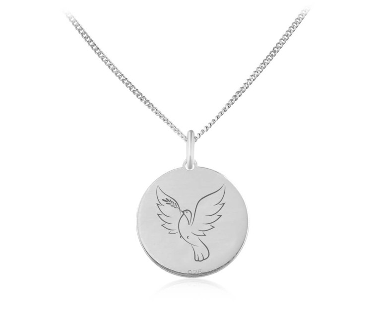 naszyjnik z gołąbkiem pokoju