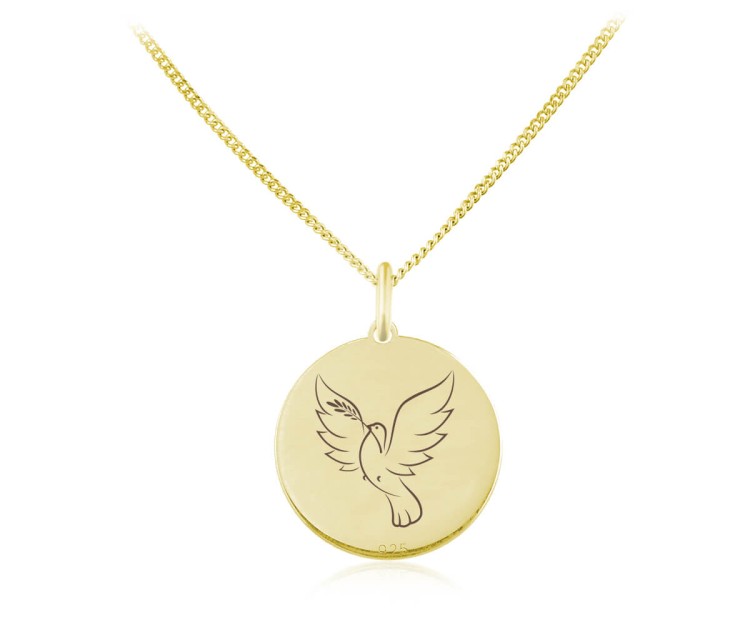 naszyjnik z gołąbkiem pokoju