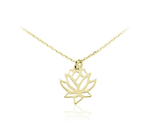 naszyjnik kwiat lotosu złoty