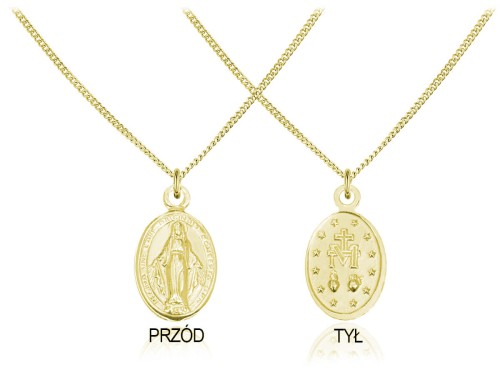 Medalik Matka Boska przód tył