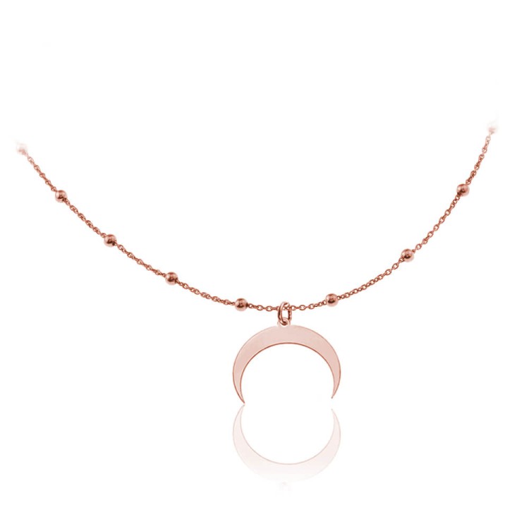 naszyjnik lunula łańcuszek kulki