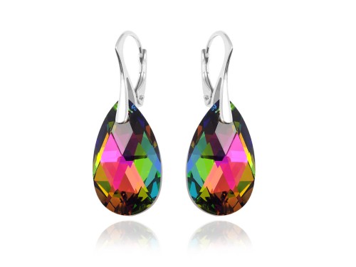 kolczyki z kryształem Swarovski w kolorze vitrail medium