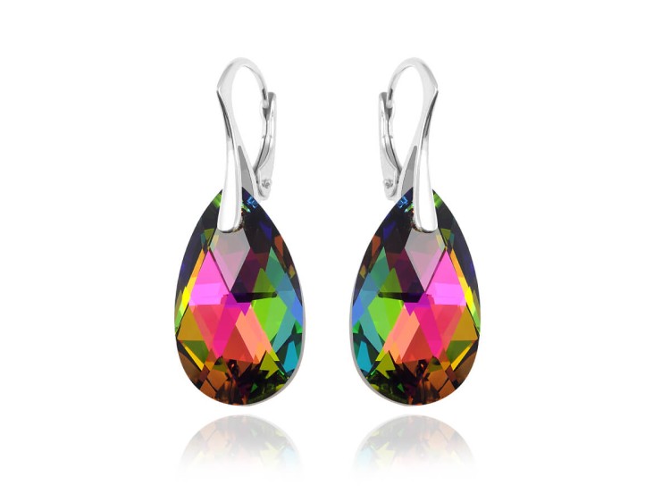 kolczyki z kryształem Swarovski w kolorze vitrail medium
