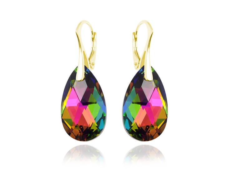 kolczyki migdał swarovski 24k złocenie