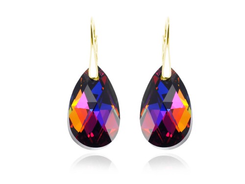 kolczyki migdał swarovski 24k złocenie