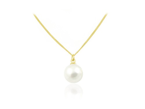 klasyczny złoty naszyjnik z perłą