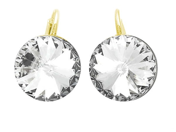 kolczyki z kryształami Swarovski rivoli duże zlote