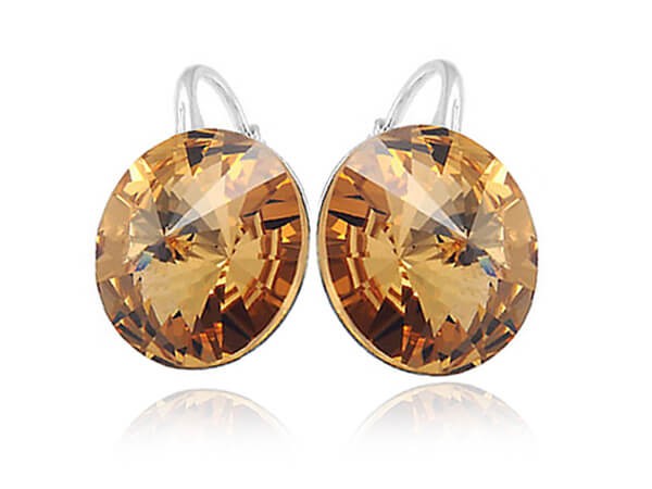 kolczyki z kryształem Swarovski Rivoli Karmel